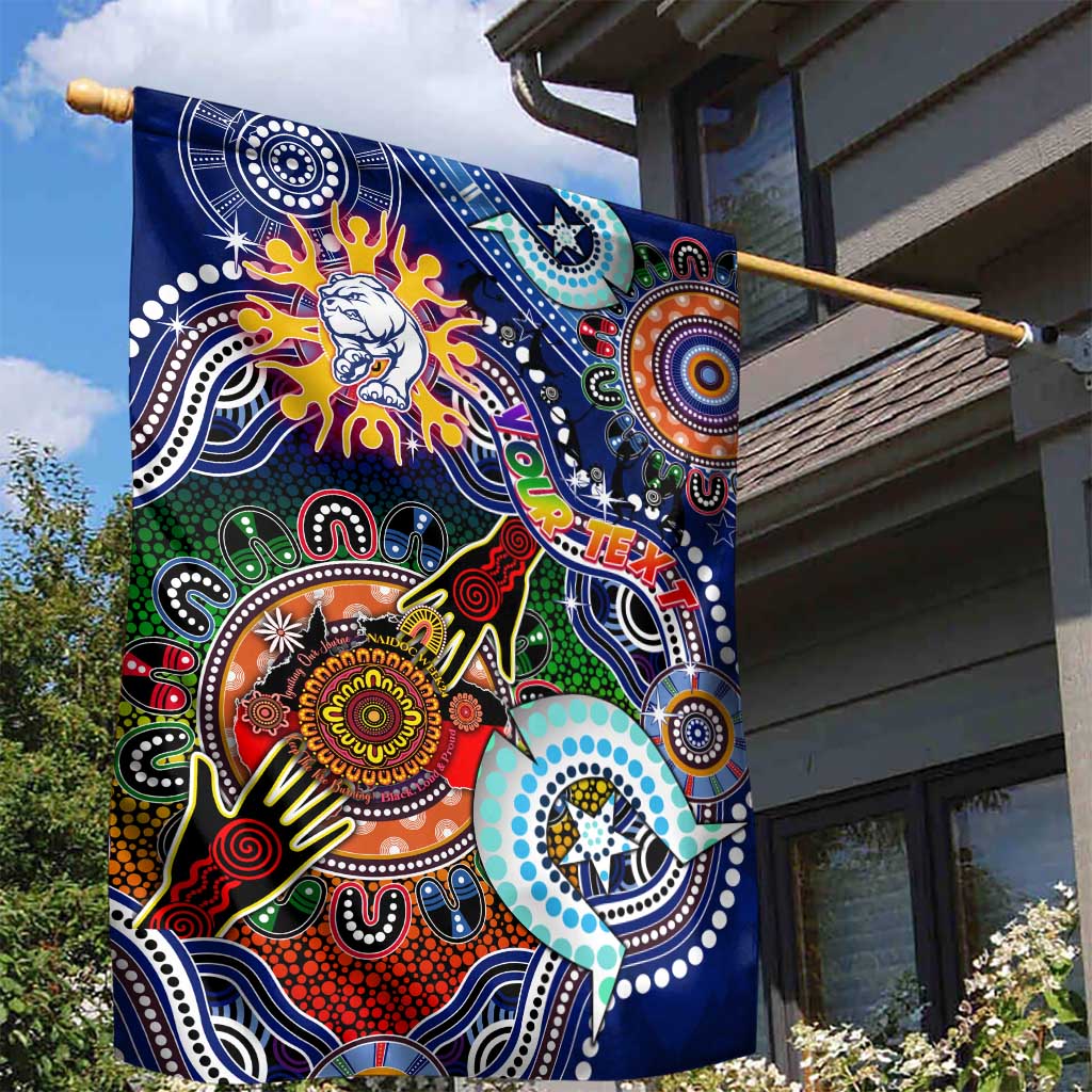 Custom NAIDOC Week 2024 Western Bulldogs Garden Flag Australia Aboriginal Dot Painting - Vibe Hoodie Shop
