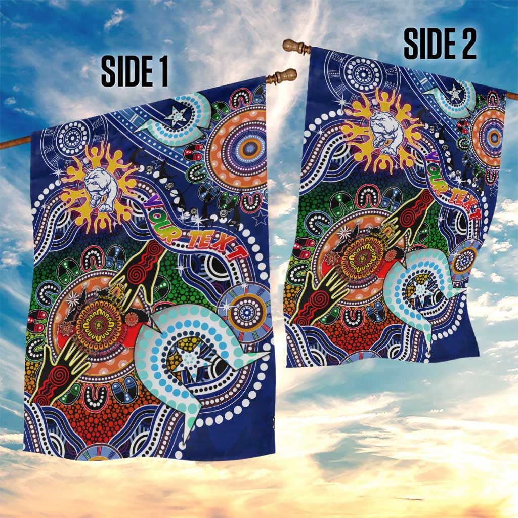 Custom NAIDOC Week 2024 Western Bulldogs Garden Flag Australia Aboriginal Dot Painting - Vibe Hoodie Shop