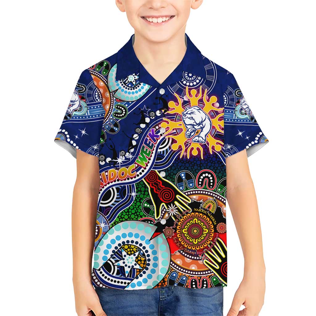 Custom NAIDOC Week 2024 Western Bulldogs Hawaiian Shirt Australia Aboriginal Dot Painting - Vibe Hoodie Shop