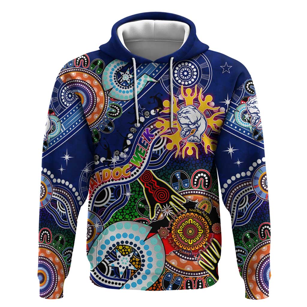 Custom NAIDOC Week 2024 Western Bulldogs Hoodie Australia Aboriginal Dot Painting - Vibe Hoodie Shop