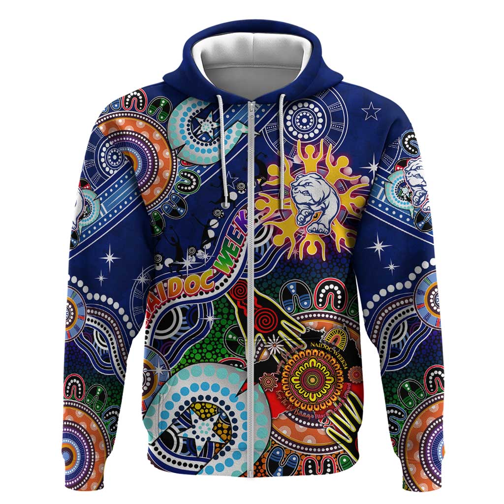 Custom NAIDOC Week 2024 Western Bulldogs Hoodie Australia Aboriginal Dot Painting - Vibe Hoodie Shop