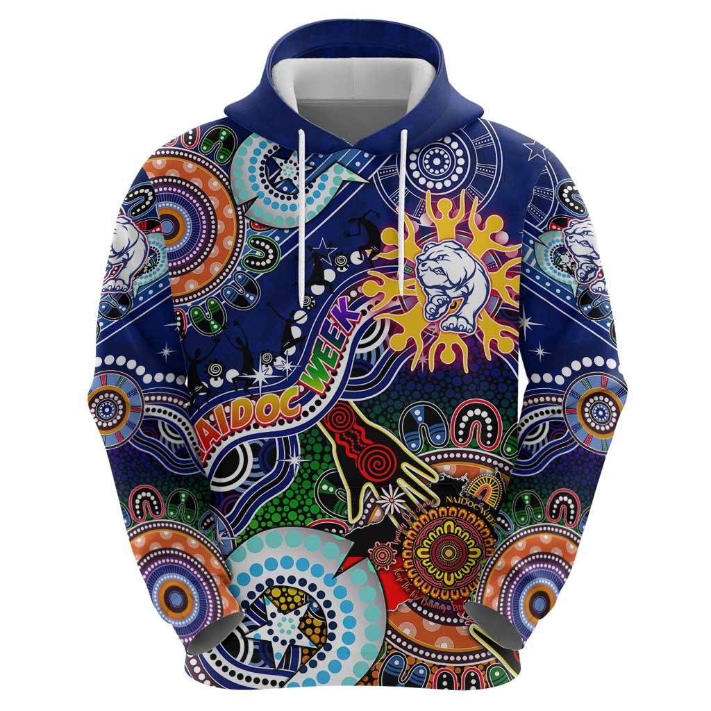 Custom NAIDOC Week 2024 Western Bulldogs Hoodie Australia Aboriginal Dot Painting - Vibe Hoodie Shop