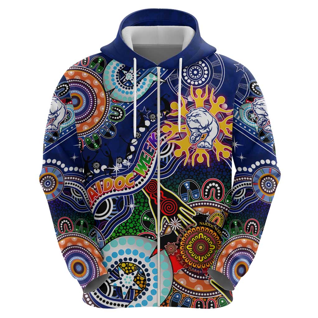 Custom NAIDOC Week 2024 Western Bulldogs Hoodie Australia Aboriginal Dot Painting - Vibe Hoodie Shop