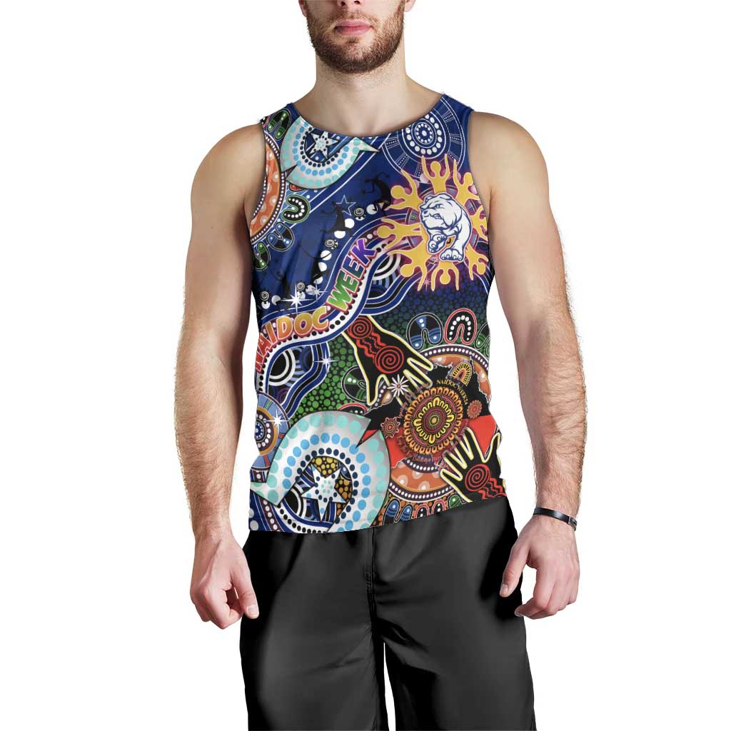 Custom NAIDOC Week 2024 Western Bulldogs Men Tank Top Australia Aboriginal Dot Painting - Vibe Hoodie Shop