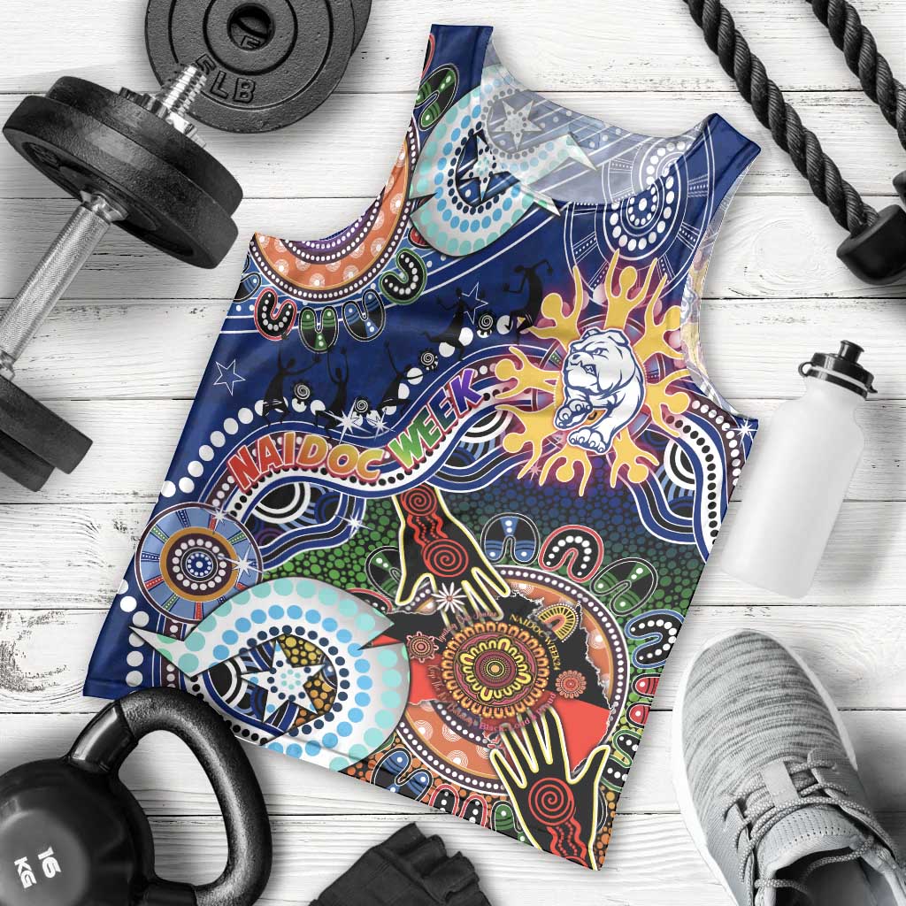 Custom NAIDOC Week 2024 Western Bulldogs Men Tank Top Australia Aboriginal Dot Painting - Vibe Hoodie Shop