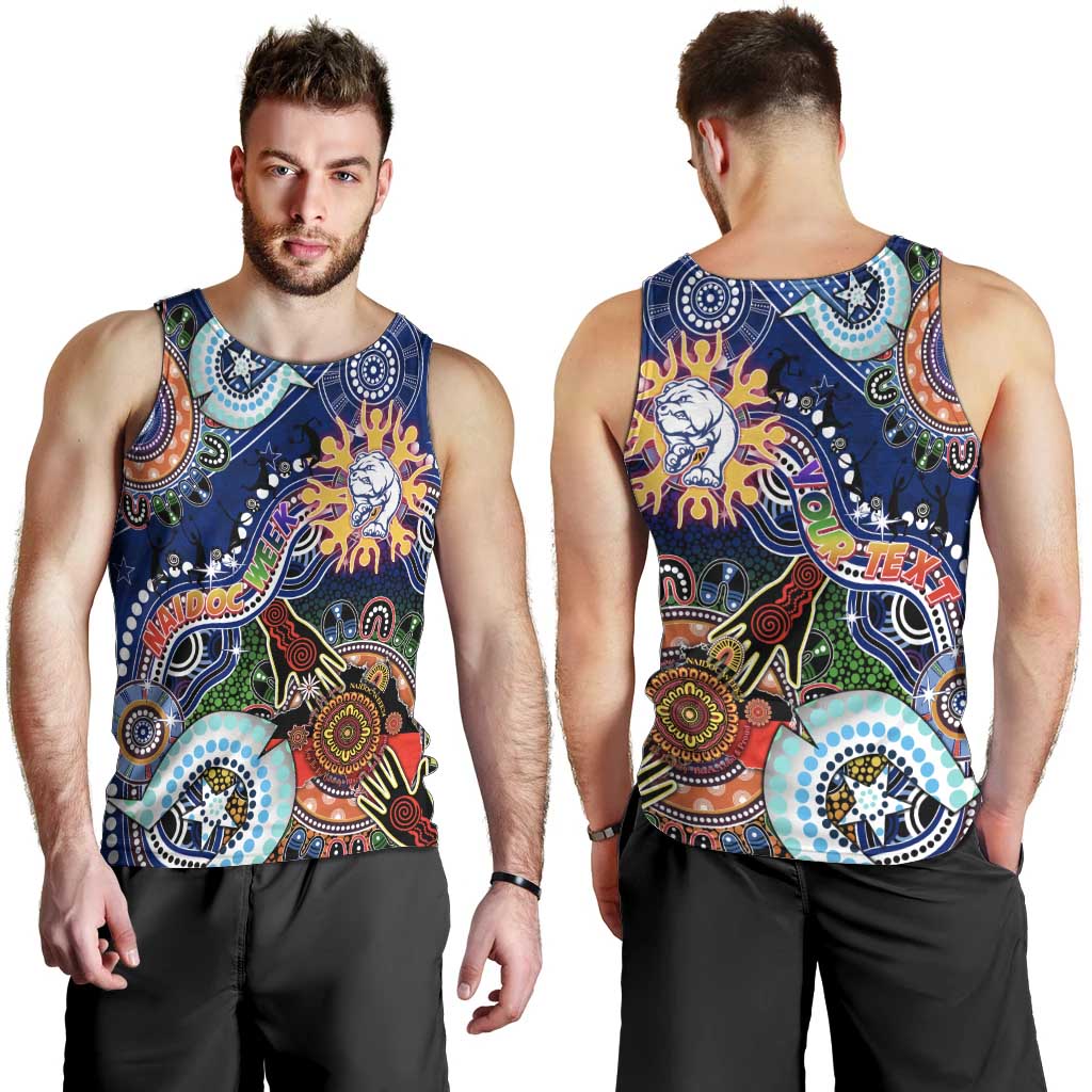 Custom NAIDOC Week 2024 Western Bulldogs Men Tank Top Australia Aboriginal Dot Painting - Vibe Hoodie Shop