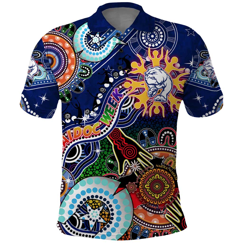 Custom NAIDOC Week 2024 Western Bulldogs Polo Shirt Australia Aboriginal Dot Painting - Vibe Hoodie Shop