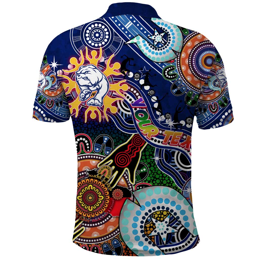 Custom NAIDOC Week 2024 Western Bulldogs Polo Shirt Australia Aboriginal Dot Painting - Vibe Hoodie Shop