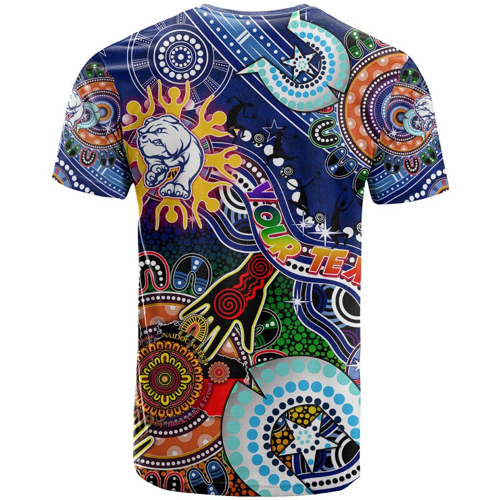 Custom NAIDOC Week 2024 Western Bulldogs T Shirt Australia Aboriginal Dot Painting - Vibe Hoodie Shop