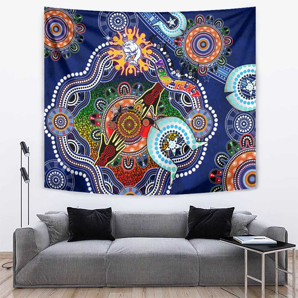 Custom NAIDOC Week 2024 Western Bulldogs Tapestry Australia Aboriginal Dot Painting - Vibe Hoodie Shop