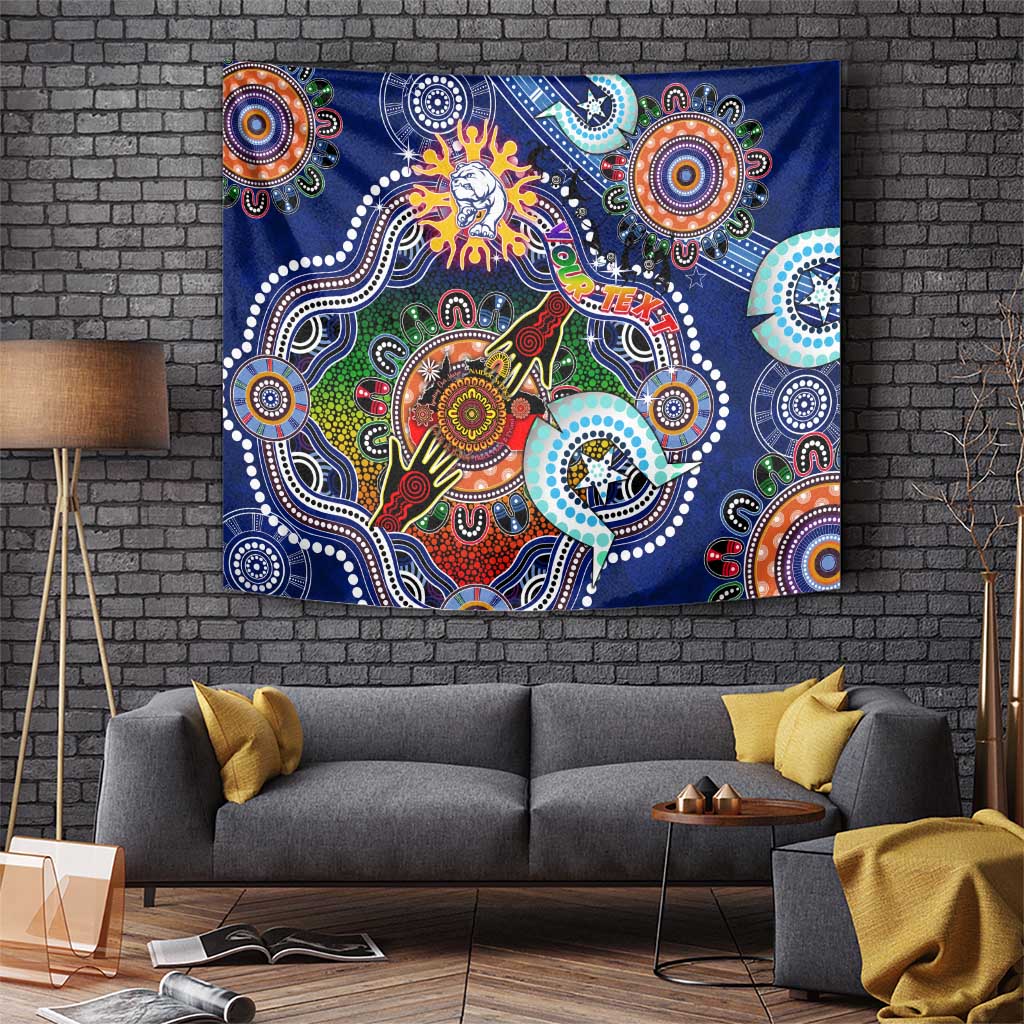 Custom NAIDOC Week 2024 Western Bulldogs Tapestry Australia Aboriginal Dot Painting - Vibe Hoodie Shop