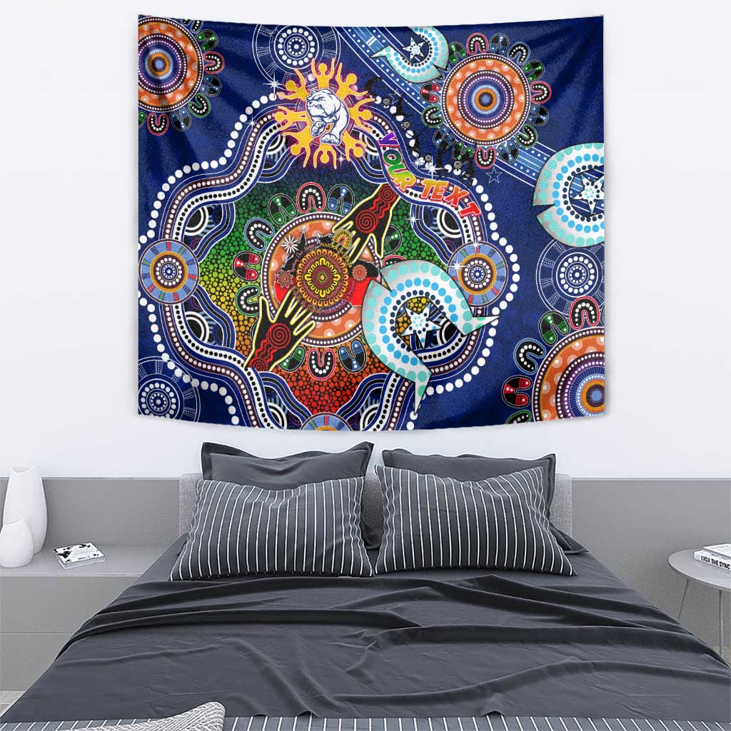 Custom NAIDOC Week 2024 Western Bulldogs Tapestry Australia Aboriginal Dot Painting - Vibe Hoodie Shop