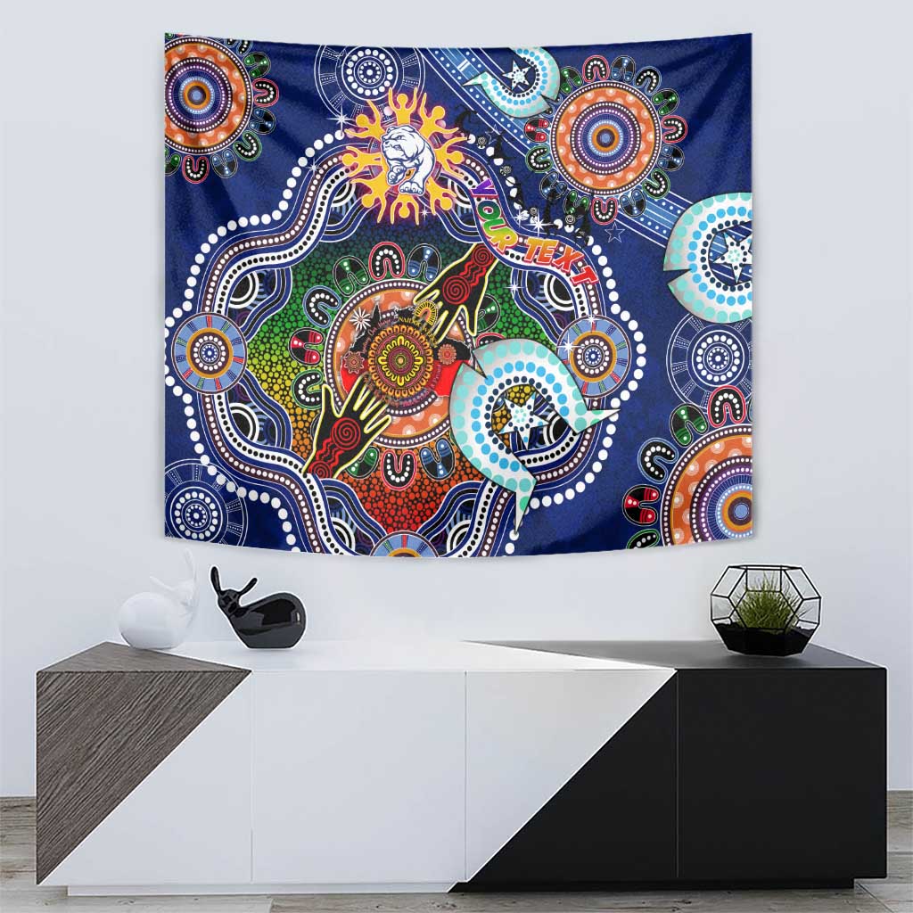 Custom NAIDOC Week 2024 Western Bulldogs Tapestry Australia Aboriginal Dot Painting - Vibe Hoodie Shop