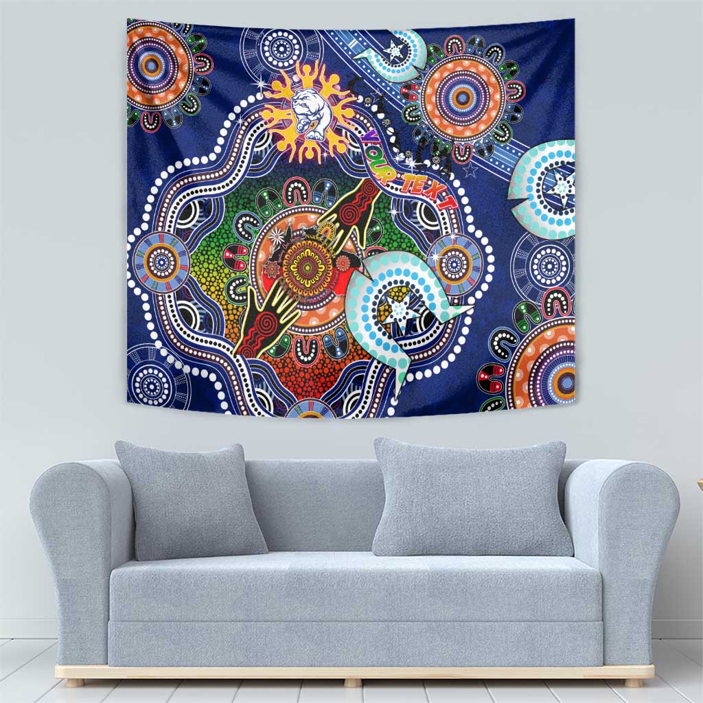 Custom NAIDOC Week 2024 Western Bulldogs Tapestry Australia Aboriginal Dot Painting - Vibe Hoodie Shop