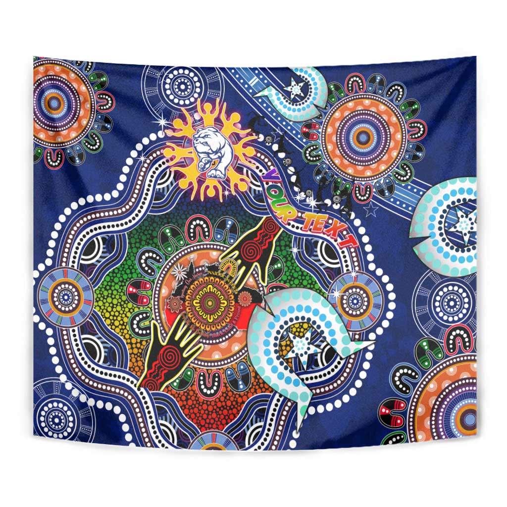 Custom NAIDOC Week 2024 Western Bulldogs Tapestry Australia Aboriginal Dot Painting - Vibe Hoodie Shop