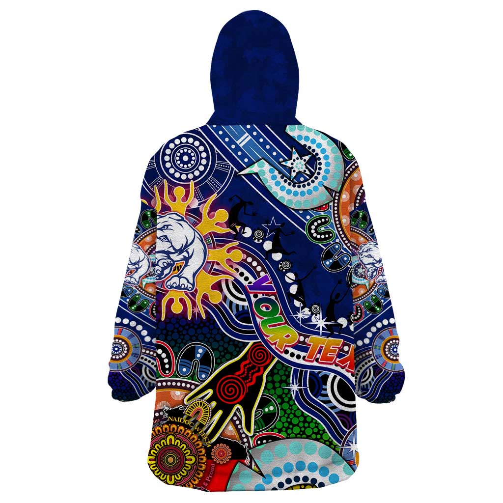 Custom NAIDOC Week 2024 Western Bulldogs Wearable Blanket Hoodie Australia Aboriginal Dot Painting - Vibe Hoodie Shop