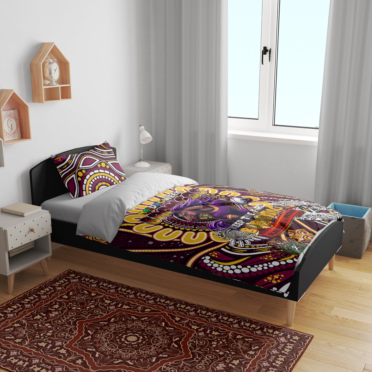 NAIDOC Week 2024 Broncos Bedding Set Mascot Rugby - Vibe Hoodie Shop