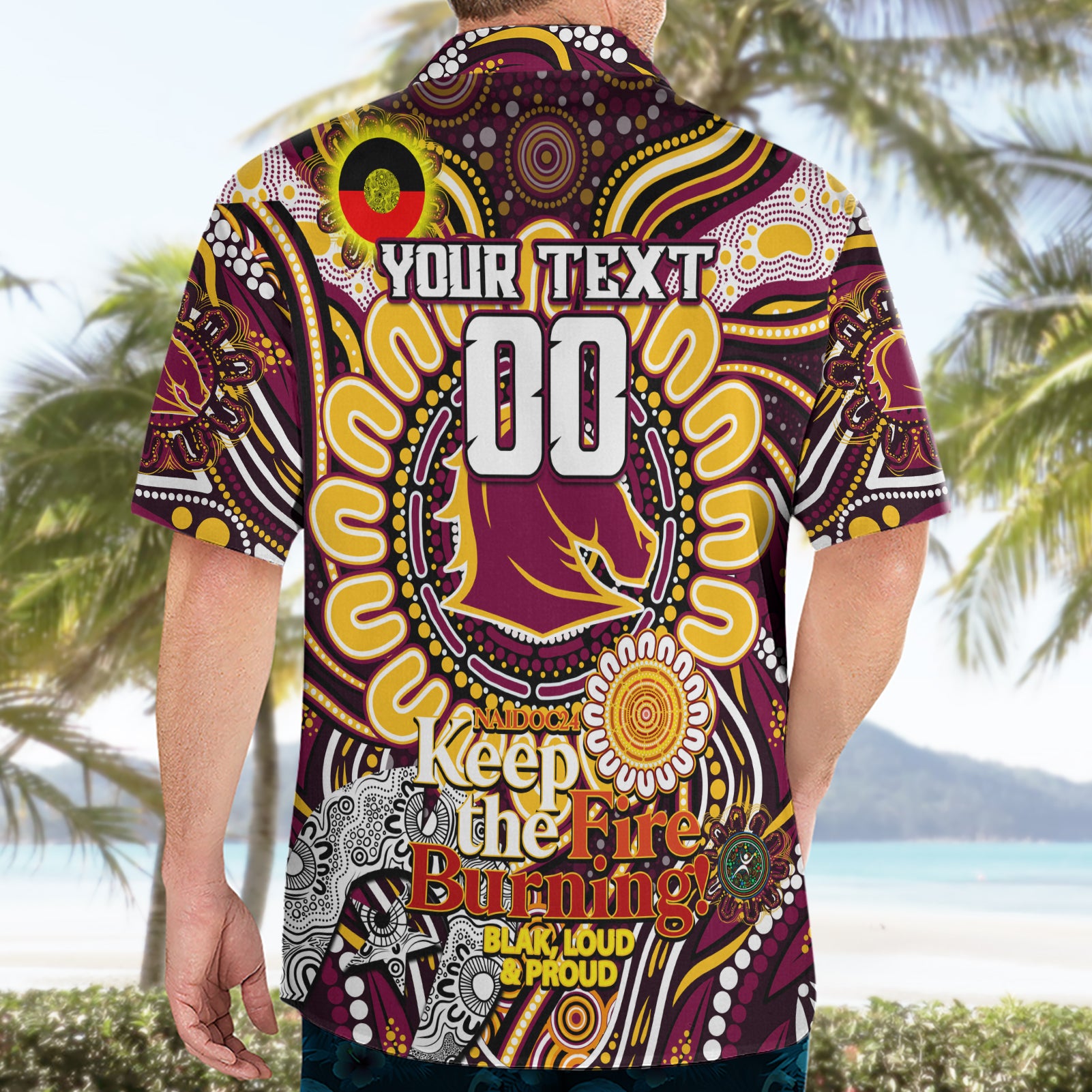 Custom NAIDOC Week 2024 Broncos Hawaiian Shirt Mascot Rugby - Vibe Hoodie Shop