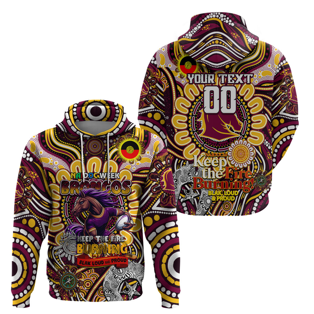 Custom NAIDOC Week 2024 Broncos Hoodie Mascot Rugby - Vibe Hoodie Shop