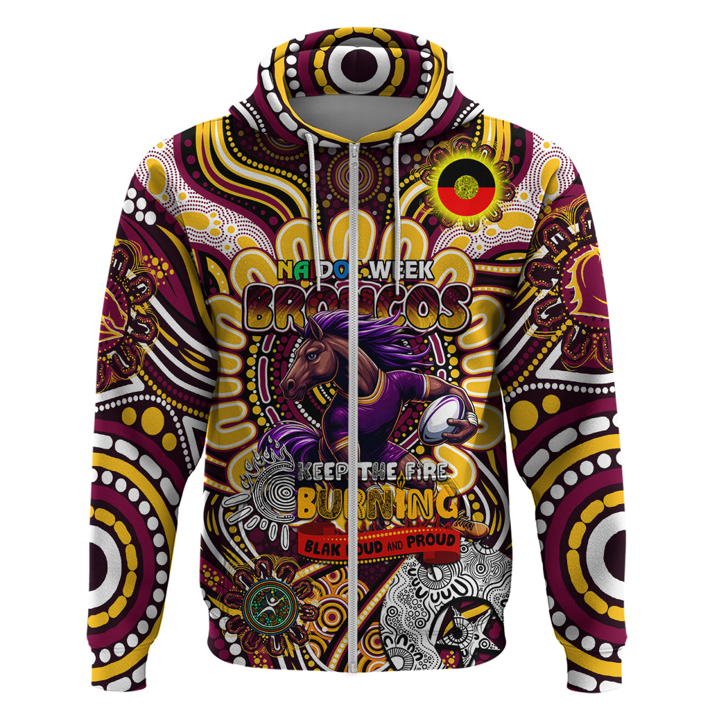 Custom NAIDOC Week 2024 Broncos Hoodie Mascot Rugby - Vibe Hoodie Shop