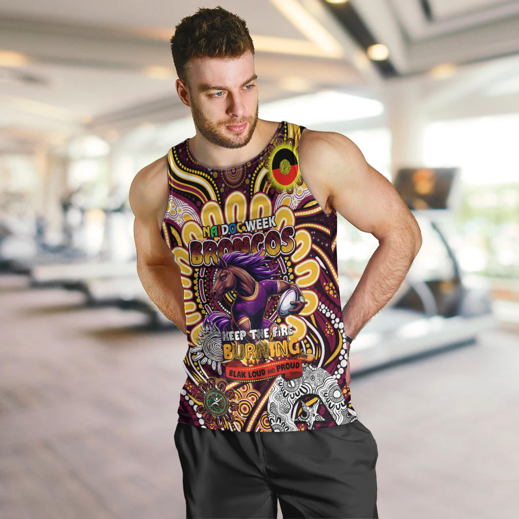 Custom NAIDOC Week 2024 Broncos Men Tank Top Mascot Rugby - Vibe Hoodie Shop