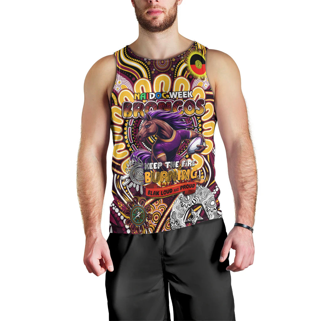 Custom NAIDOC Week 2024 Broncos Men Tank Top Mascot Rugby - Vibe Hoodie Shop