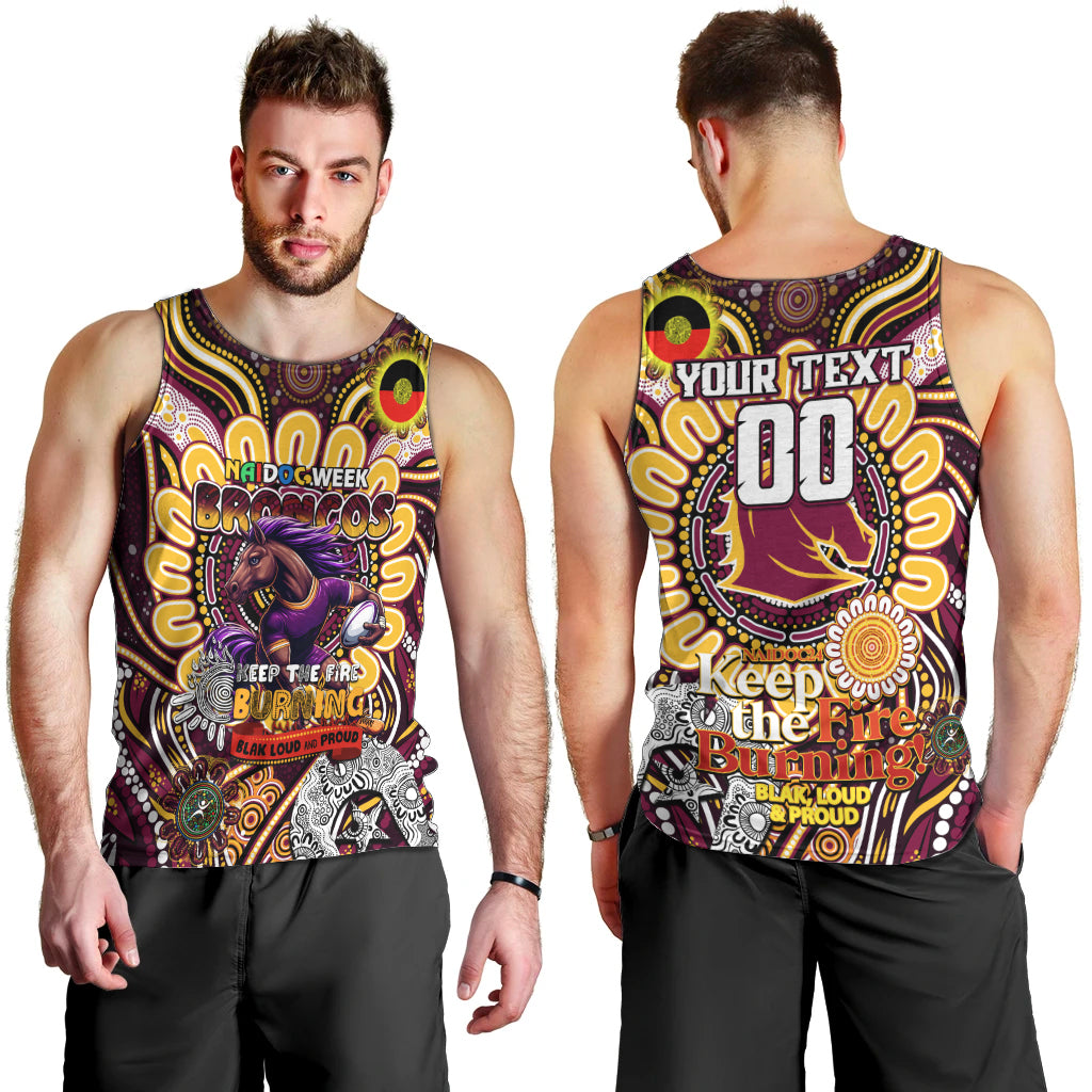 Custom NAIDOC Week 2024 Broncos Men Tank Top Mascot Rugby - Vibe Hoodie Shop