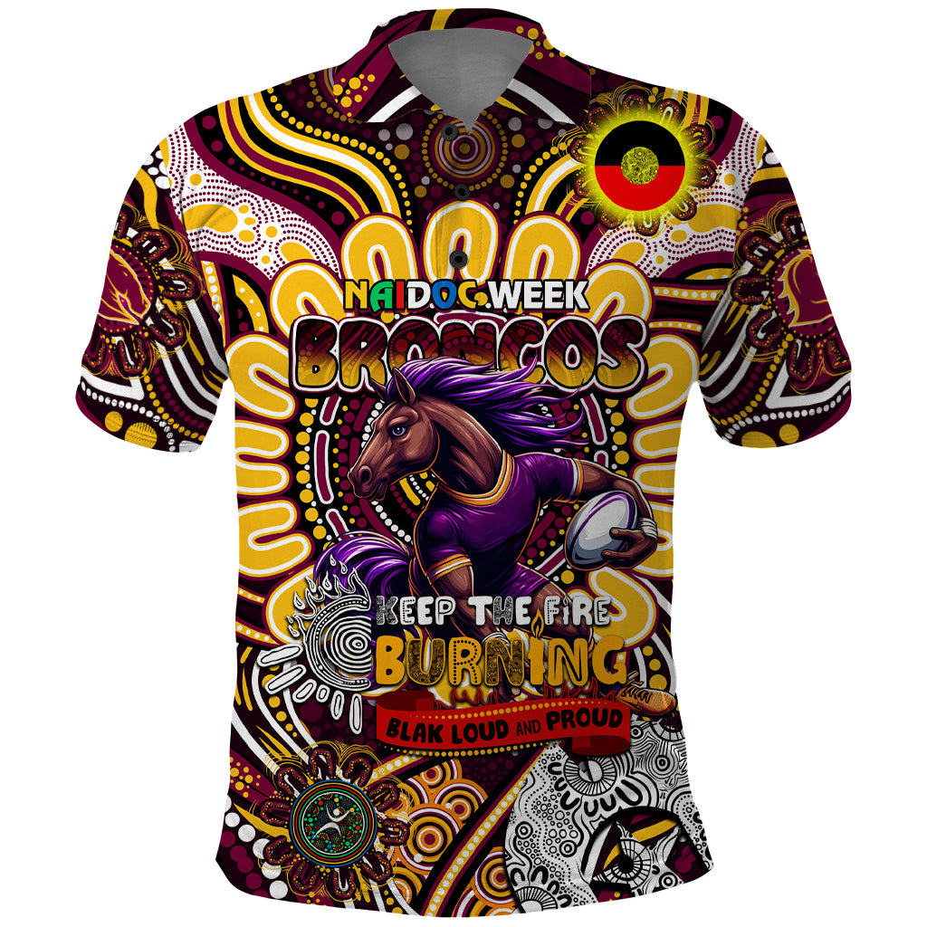 Custom NAIDOC Week 2024 Broncos Polo Shirt Mascot Rugby - Vibe Hoodie Shop