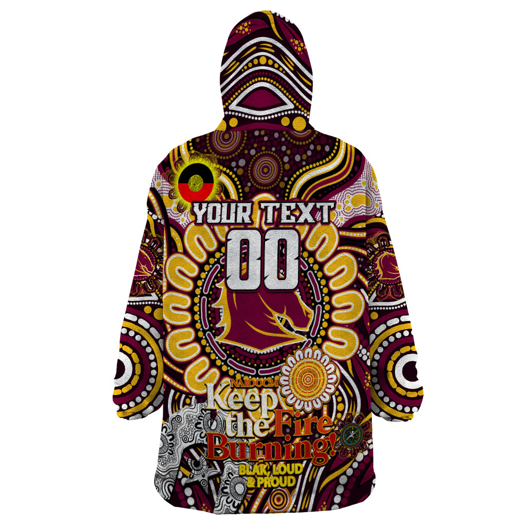 Custom NAIDOC Week 2024 Broncos Wearable Blanket Hoodie Mascot Rugby - Vibe Hoodie Shop