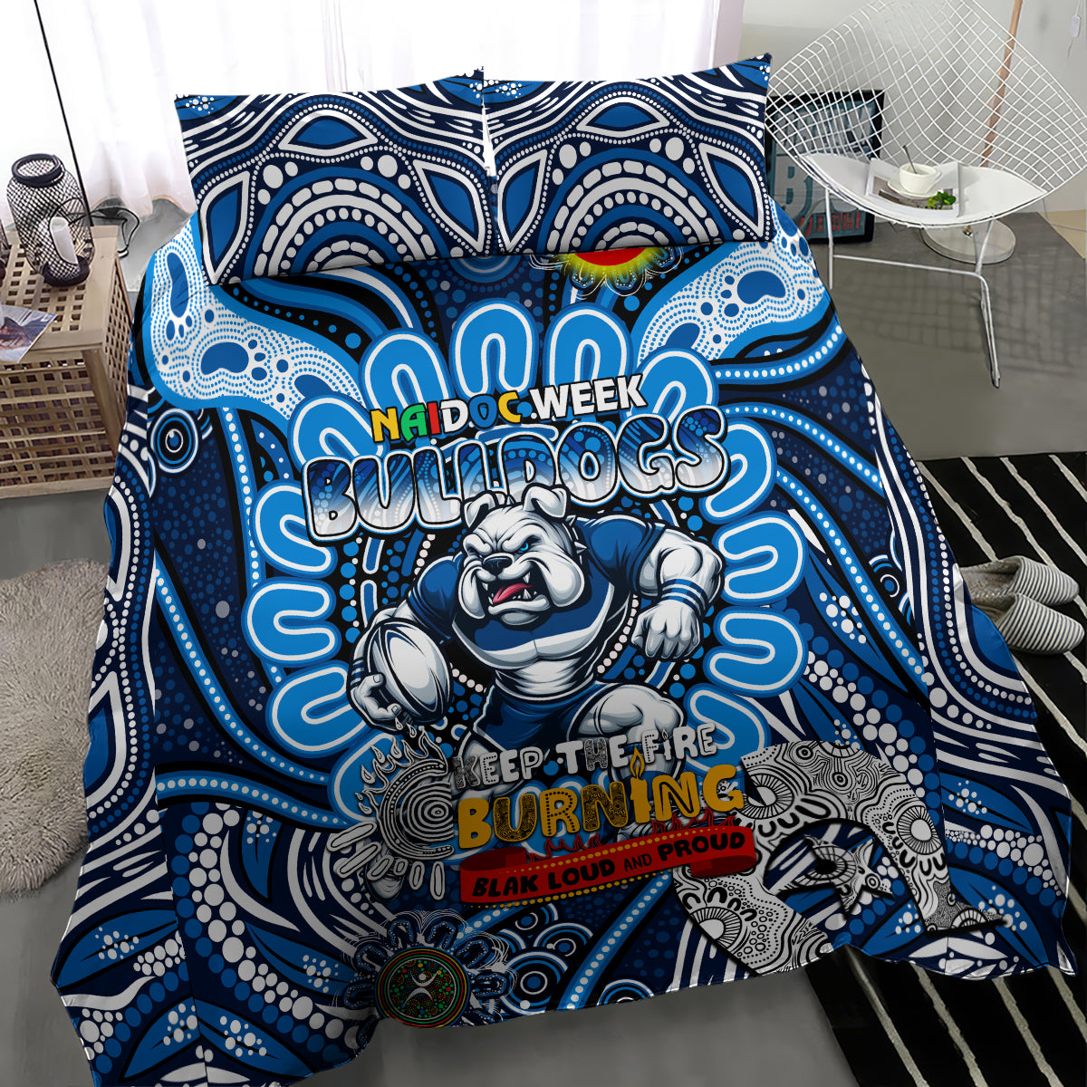 NAIDOC Week 2024 Bulldogs Bedding Set Mascot Rugby - Vibe Hoodie Shop