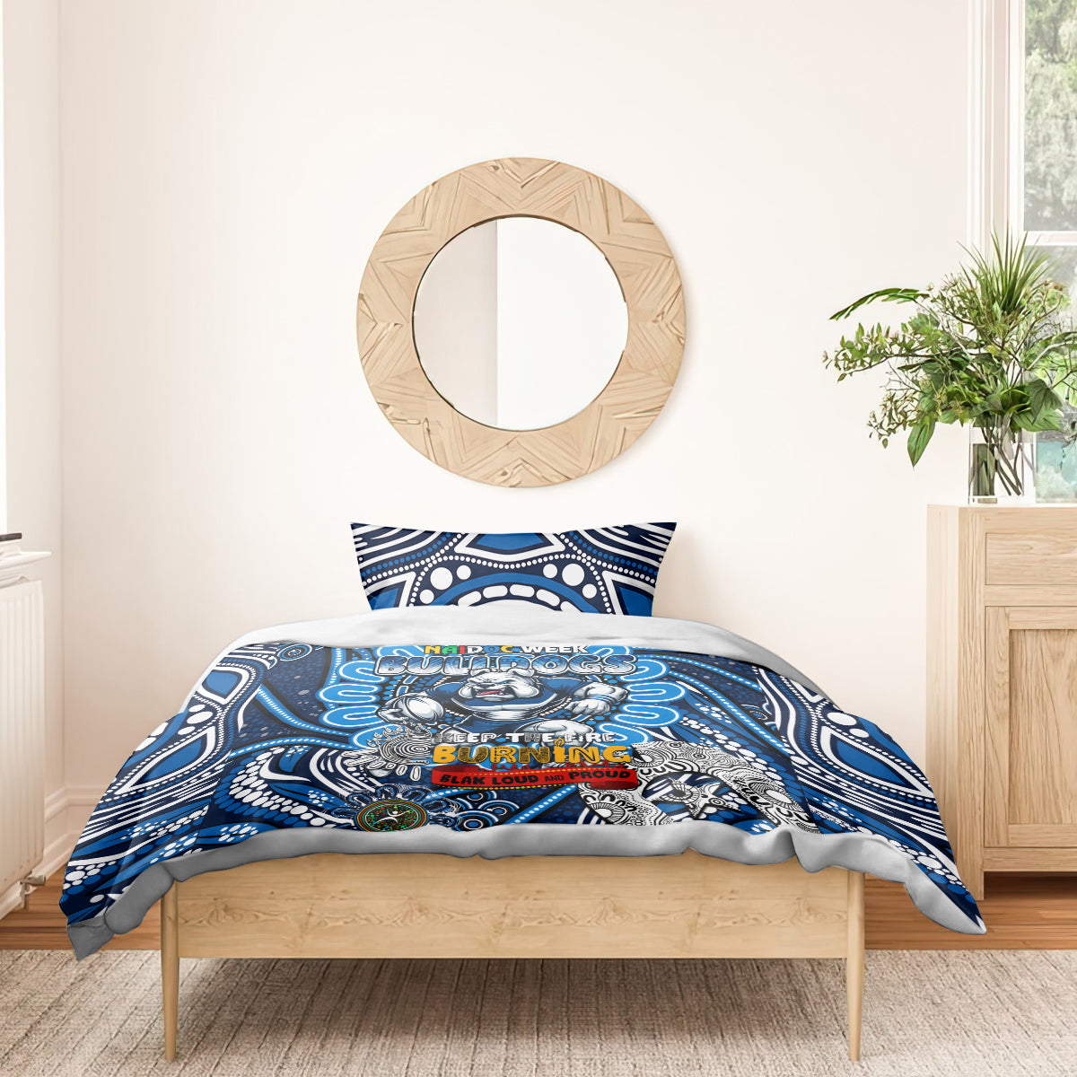 NAIDOC Week 2024 Bulldogs Bedding Set Mascot Rugby - Vibe Hoodie Shop
