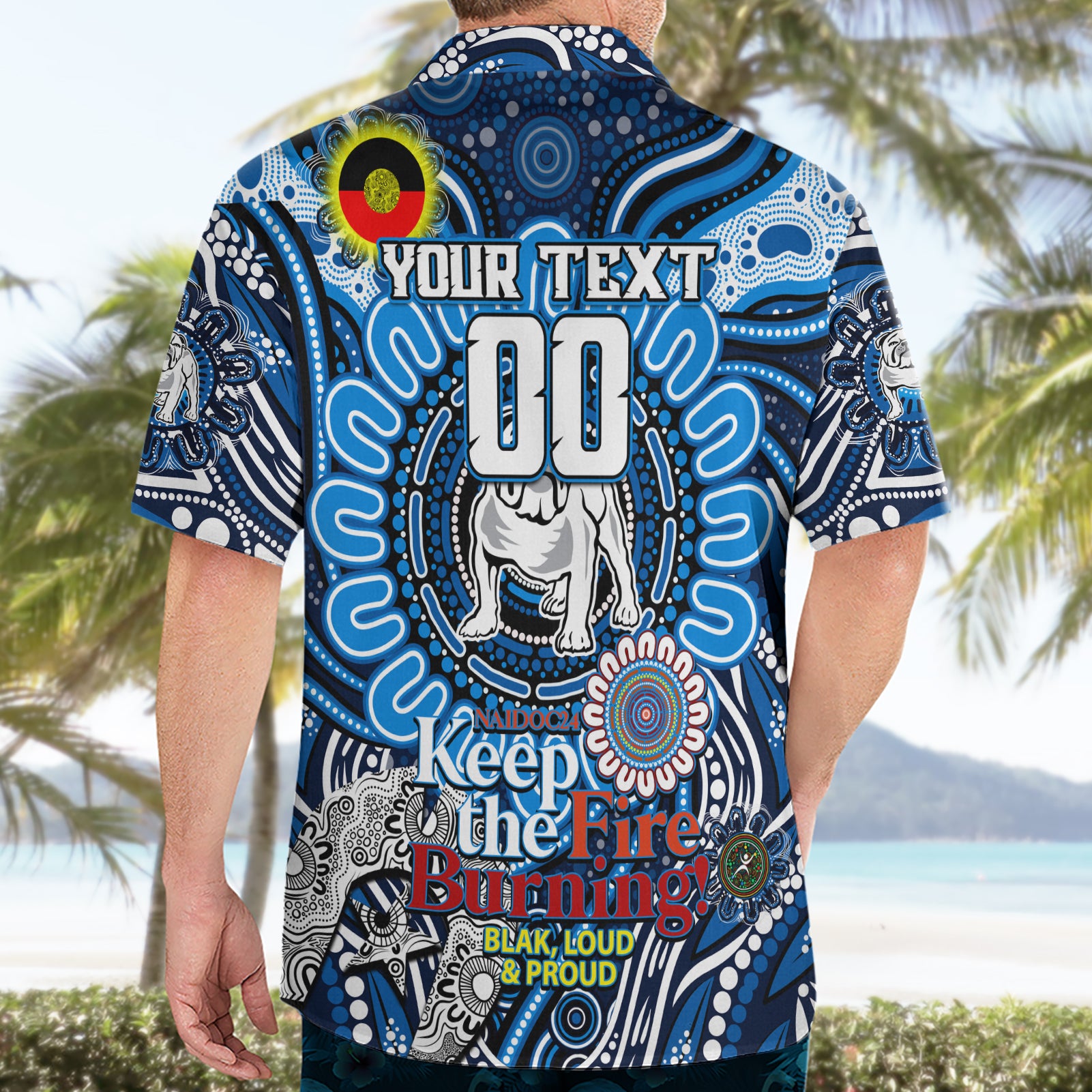 Custom NAIDOC Week 2024 Bulldogs Hawaiian Shirt Mascot Rugby - Vibe Hoodie Shop