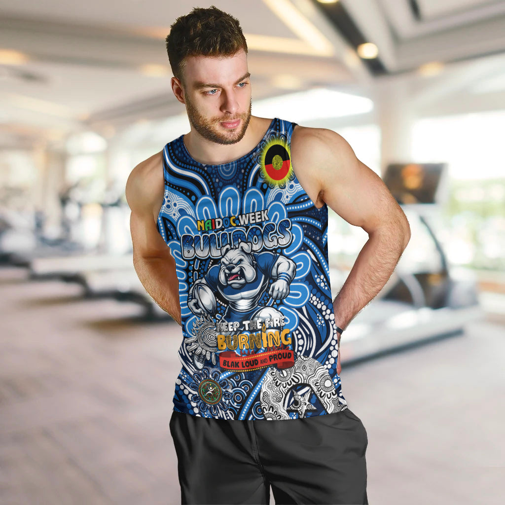 Custom NAIDOC Week 2024 Bulldogs Men Tank Top Mascot Rugby - Vibe Hoodie Shop