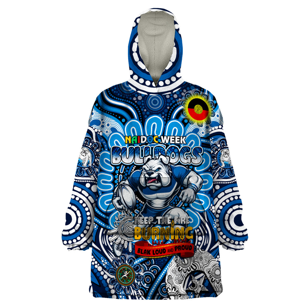 Custom NAIDOC Week 2024 Bulldogs Wearable Blanket Hoodie Mascot Rugby - Vibe Hoodie Shop