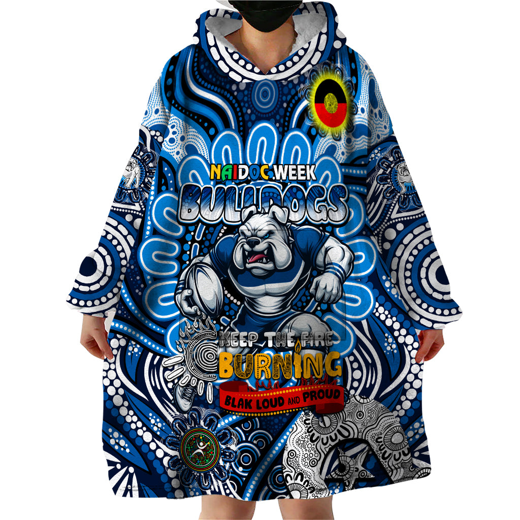 Custom NAIDOC Week 2024 Bulldogs Wearable Blanket Hoodie Mascot Rugby - Vibe Hoodie Shop