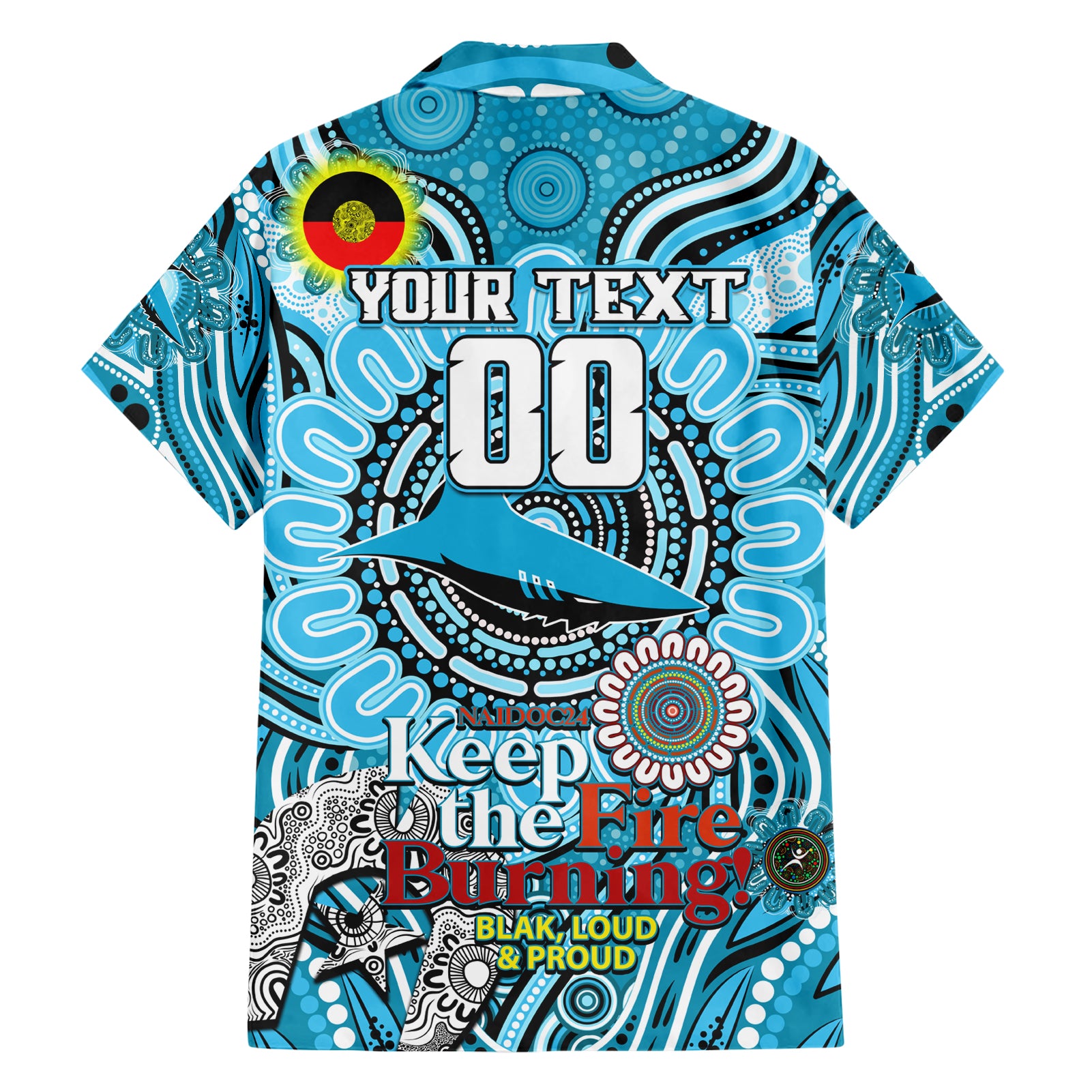 Custom NAIDOC Week 2024 Sharks Hawaiian Shirt Mascot Rugby - Vibe Hoodie Shop