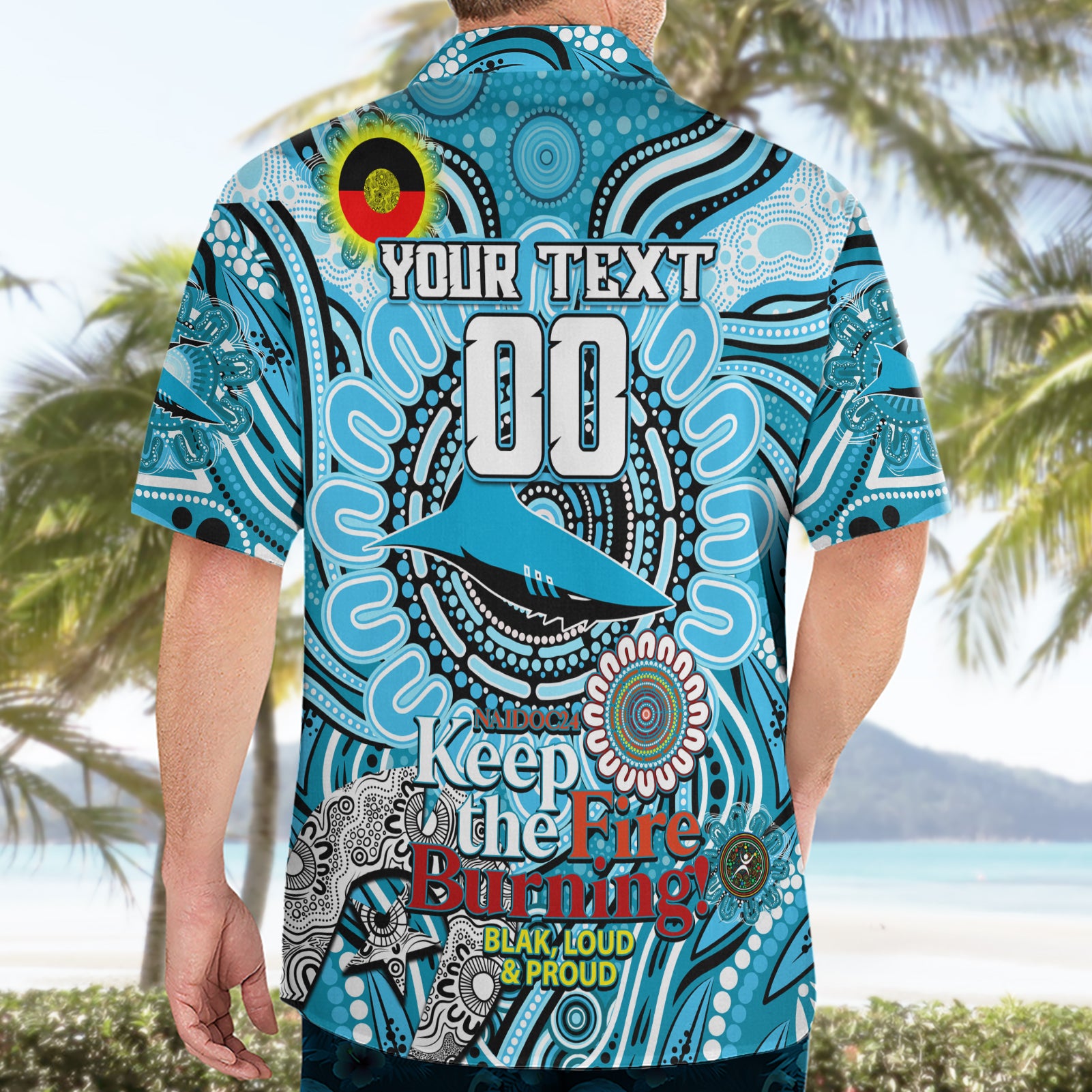 Custom NAIDOC Week 2024 Sharks Hawaiian Shirt Mascot Rugby - Vibe Hoodie Shop