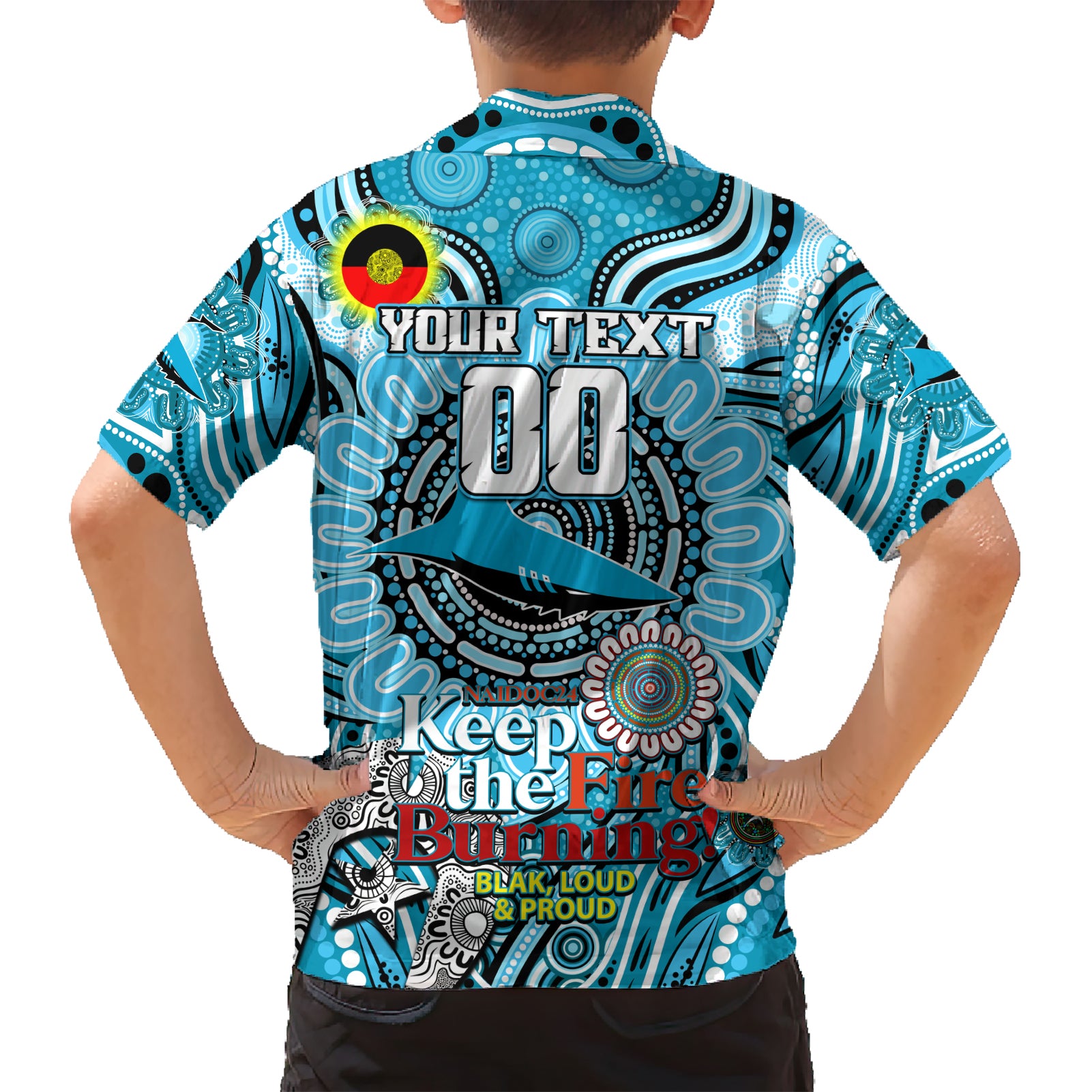 Custom NAIDOC Week 2024 Sharks Hawaiian Shirt Mascot Rugby - Vibe Hoodie Shop