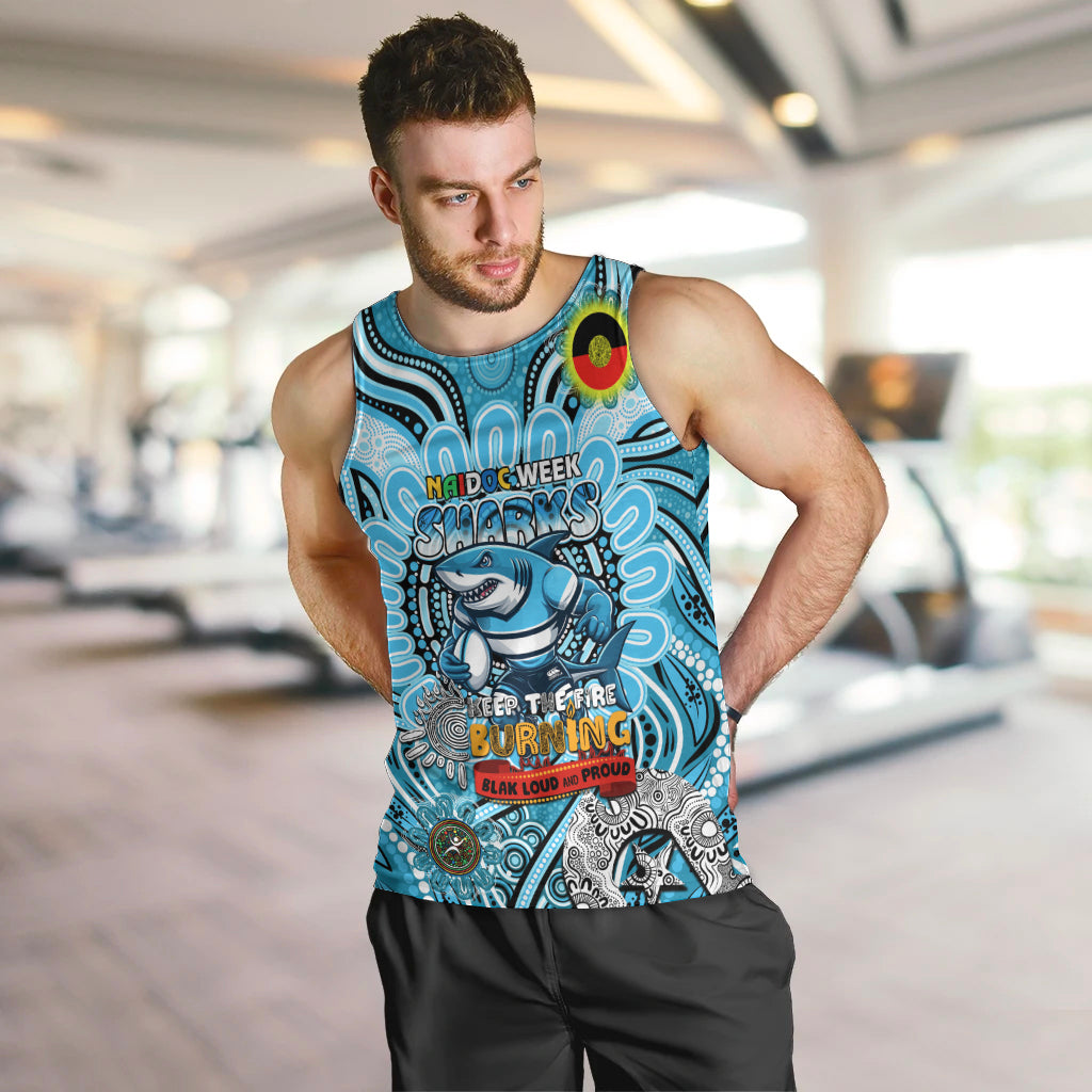 Custom NAIDOC Week 2024 Sharks Men Tank Top Mascot Rugby - Vibe Hoodie Shop