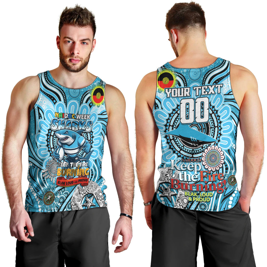 Custom NAIDOC Week 2024 Sharks Men Tank Top Mascot Rugby - Vibe Hoodie Shop