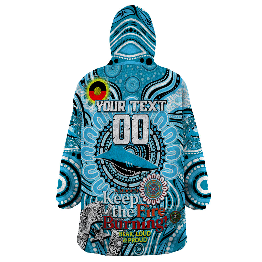 Custom NAIDOC Week 2024 Sharks Wearable Blanket Hoodie Mascot Rugby - Vibe Hoodie Shop