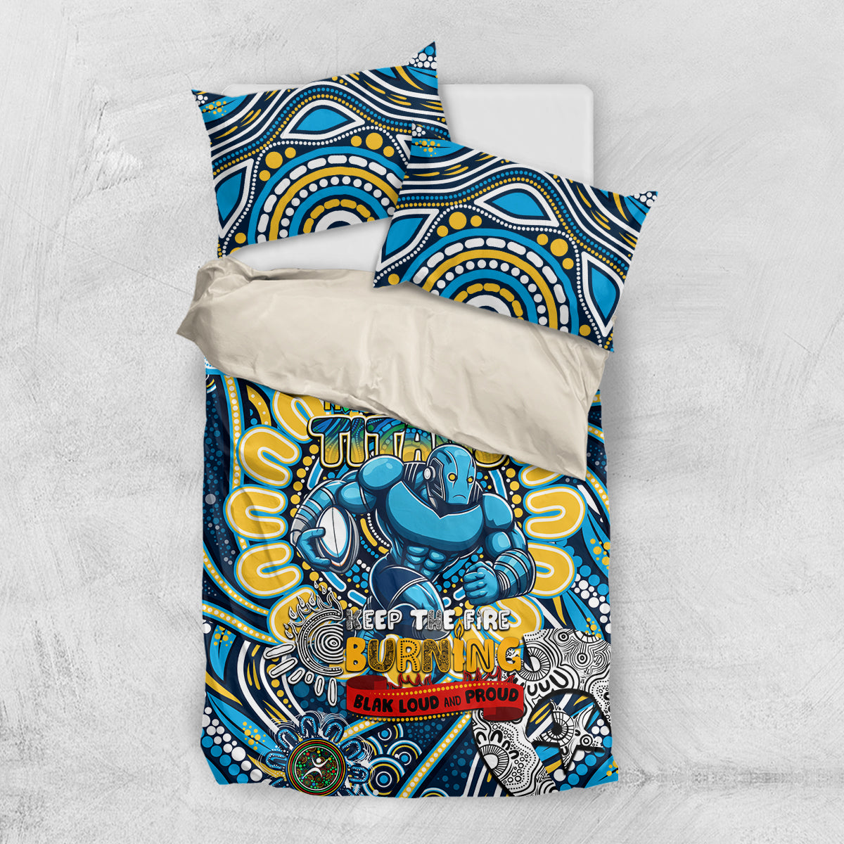 NAIDOC Week 2024 Titans Bedding Set Mascot Rugby - Vibe Hoodie Shop