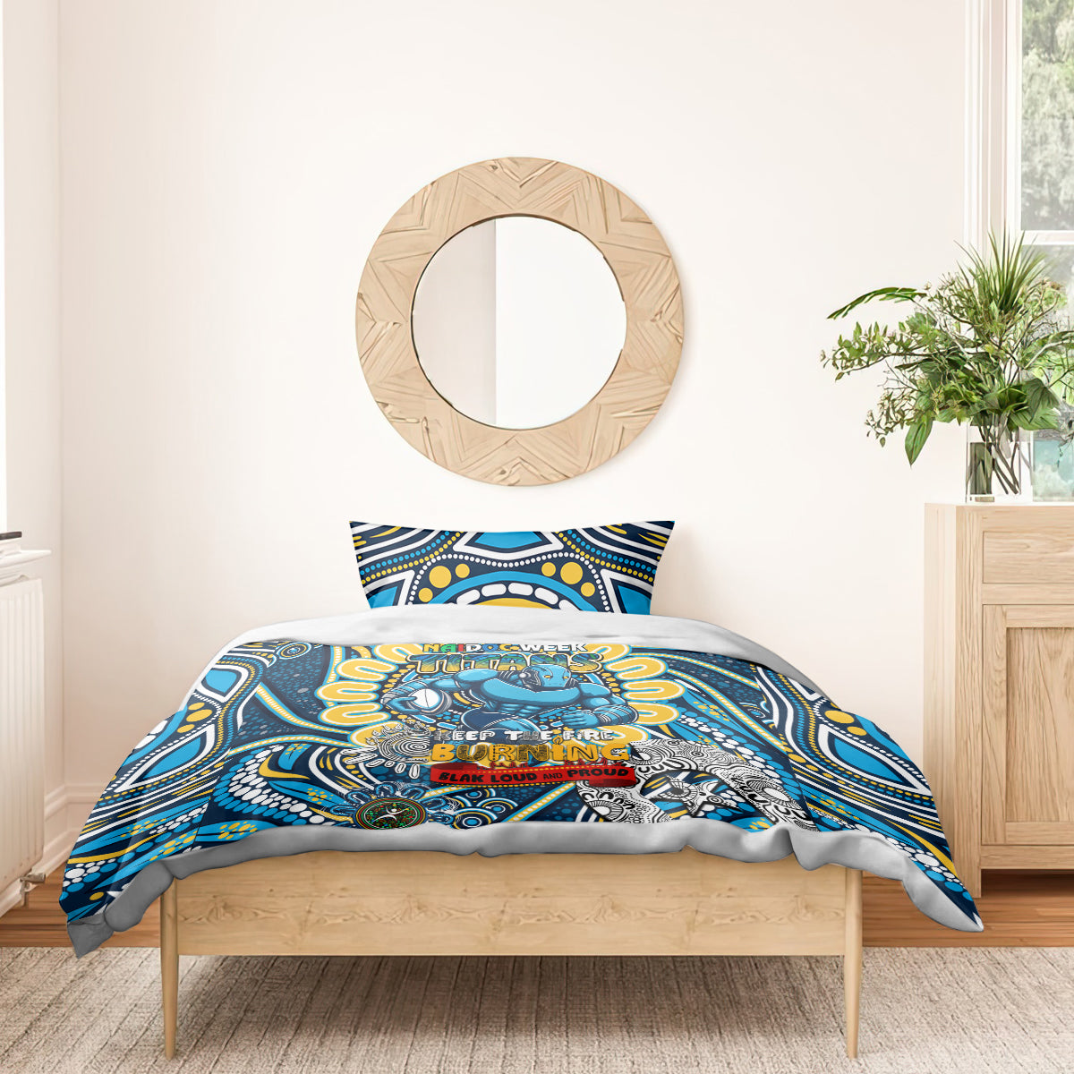 NAIDOC Week 2024 Titans Bedding Set Mascot Rugby - Vibe Hoodie Shop