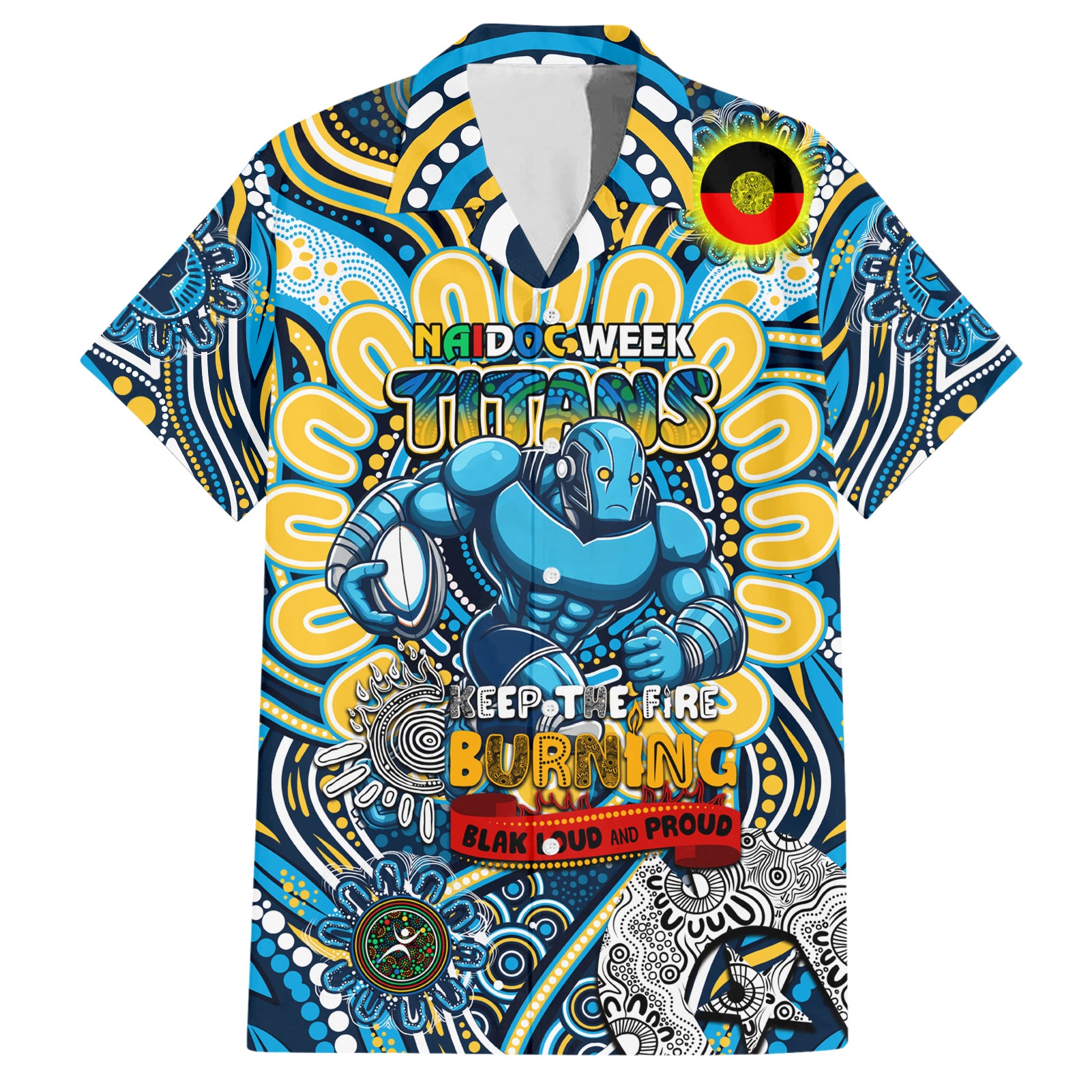 Custom NAIDOC Week 2024 Titans Hawaiian Shirt Mascot Rugby - Vibe Hoodie Shop