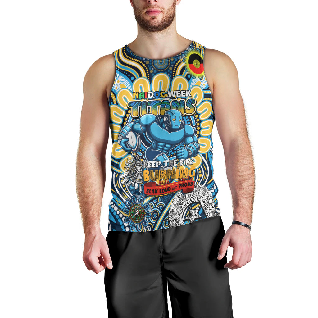 Custom NAIDOC Week 2024 Titans Men Tank Top Mascot Rugby - Vibe Hoodie Shop