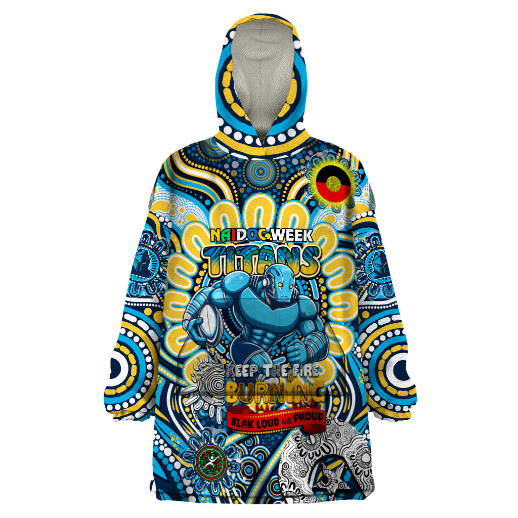 Custom NAIDOC Week 2024 Titans Wearable Blanket Hoodie Mascot Rugby - Vibe Hoodie Shop