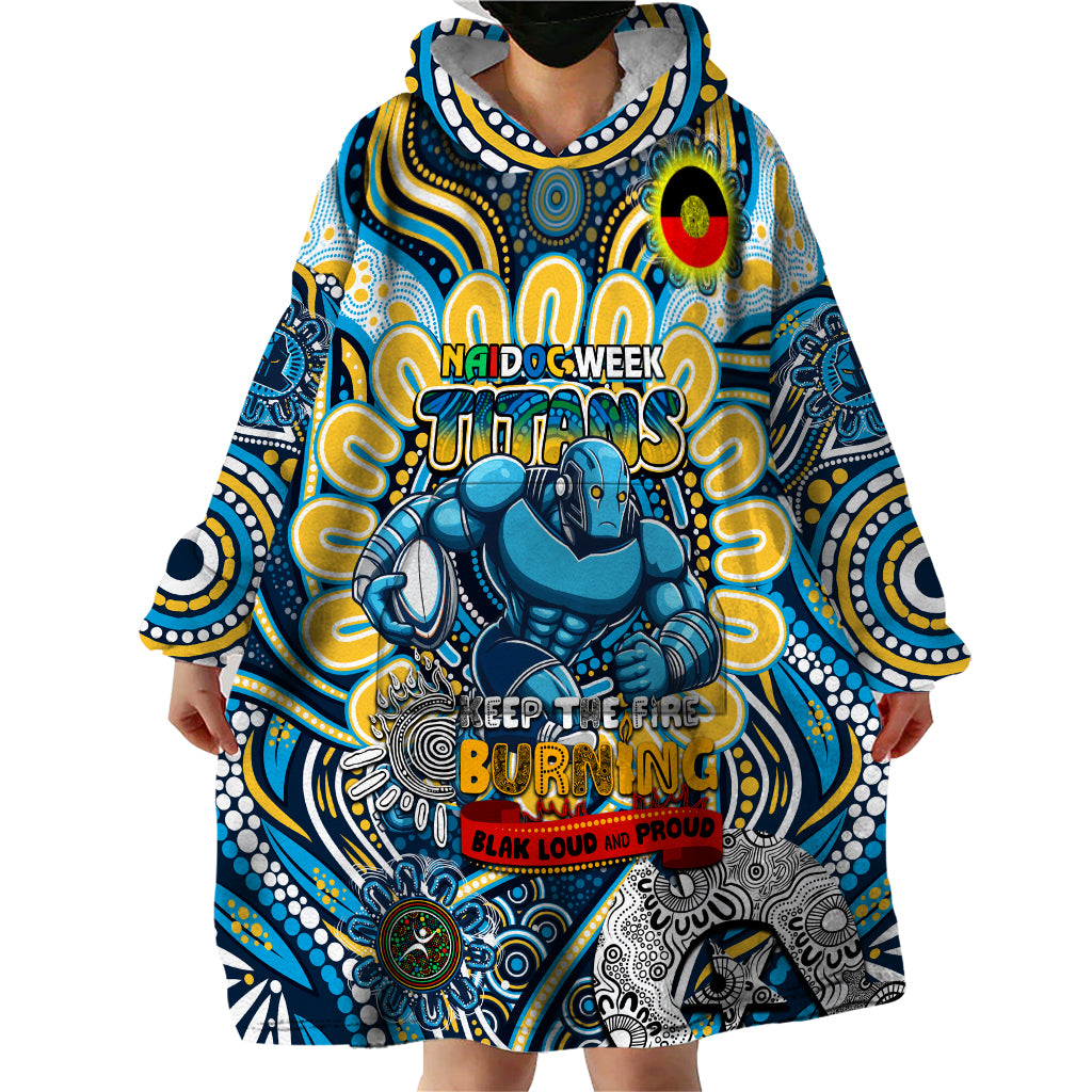 Custom NAIDOC Week 2024 Titans Wearable Blanket Hoodie Mascot Rugby - Vibe Hoodie Shop