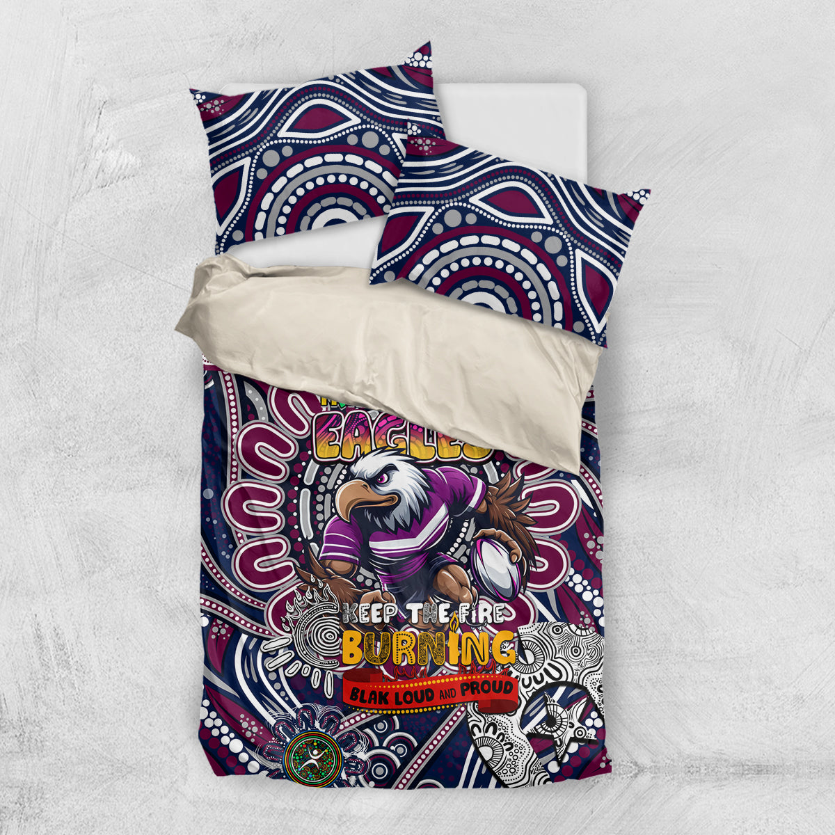 NAIDOC Week 2024 Eagles Bedding Set Mascot Rugby - Vibe Hoodie Shop