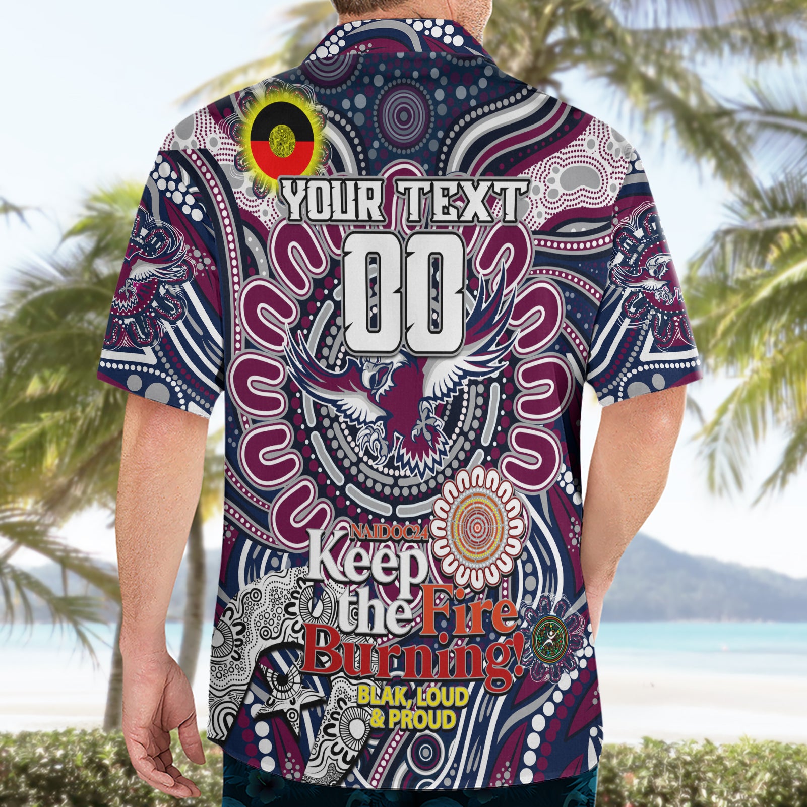 Custom NAIDOC Week 2024 Eagles Hawaiian Shirt Mascot Rugby - Vibe Hoodie Shop