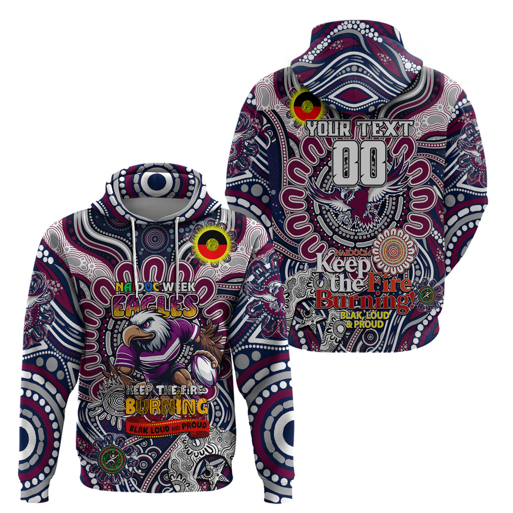 Custom NAIDOC Week 2024 Eagles Hoodie Mascot Rugby - Vibe Hoodie Shop